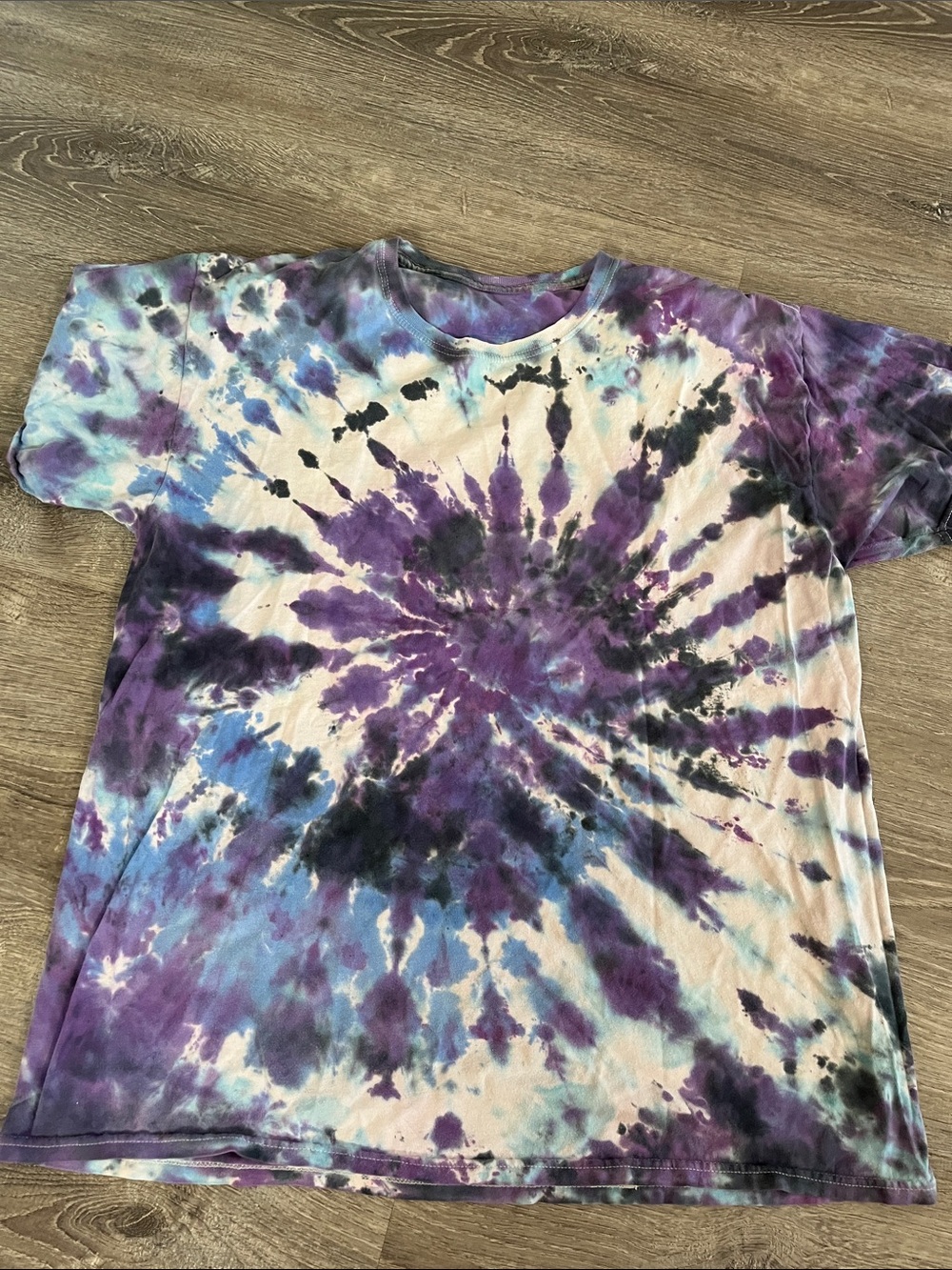 Unbranded Men’s Short Sleeve Tie-Dye Tee - Purple & Blue